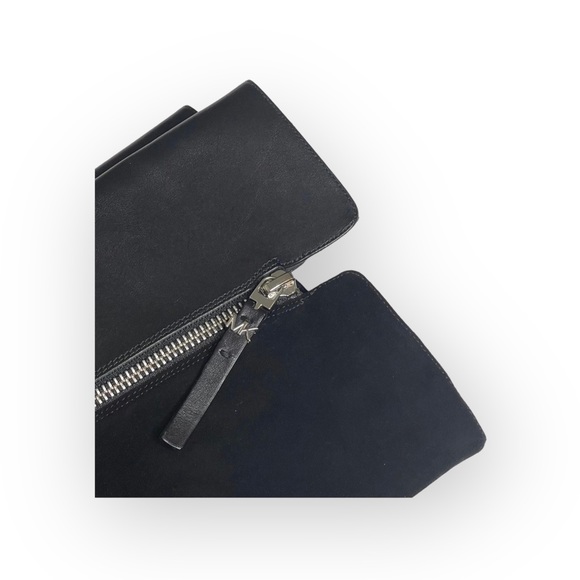 new Michael Kors ❃ High Tall Suede + Leather Wedge Heel Boot ❃ Black ❃ 5.5M 35.5 - Picture 9 of 16